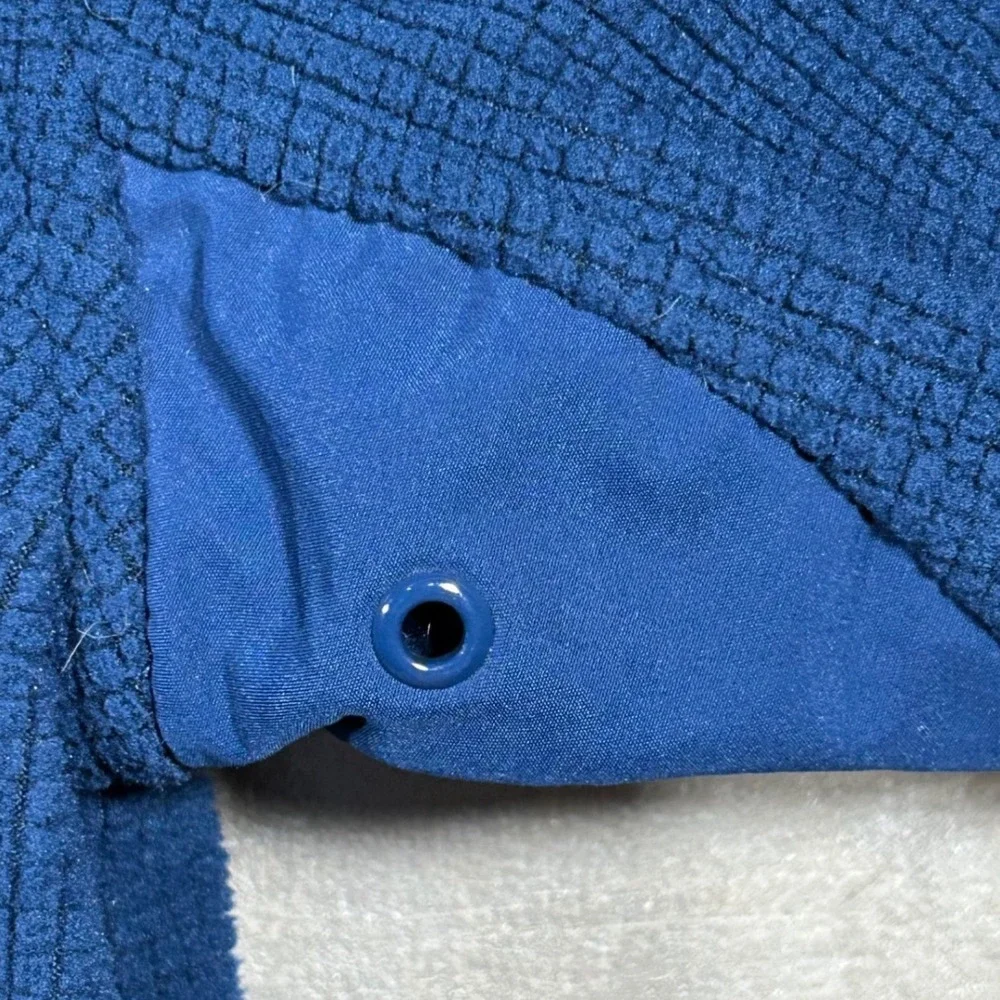 Greg Norman Blue Waffle‎ Knit Quarter Zip Fleece Water Repellent Pullover Mens S